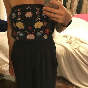 Embroidered Grey Jumpsuit